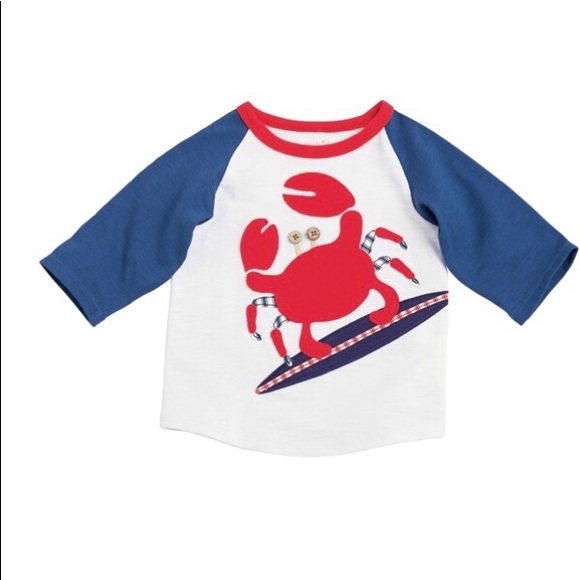 Mud Pie Other - 🆕 NWT Mud Pie boys 12-18 mo crab raglan t shirt